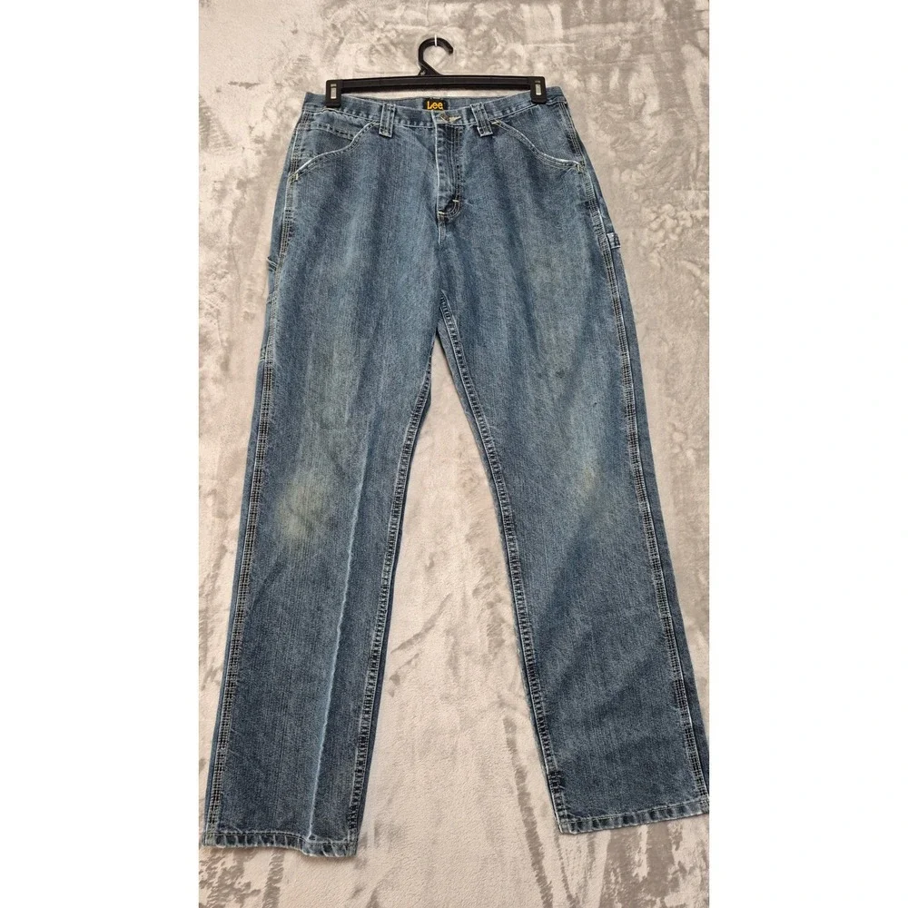 Lee Loose Fit Carpenter Jeans Mens 32x34 Blue Denim Utility Work Pants 102887991